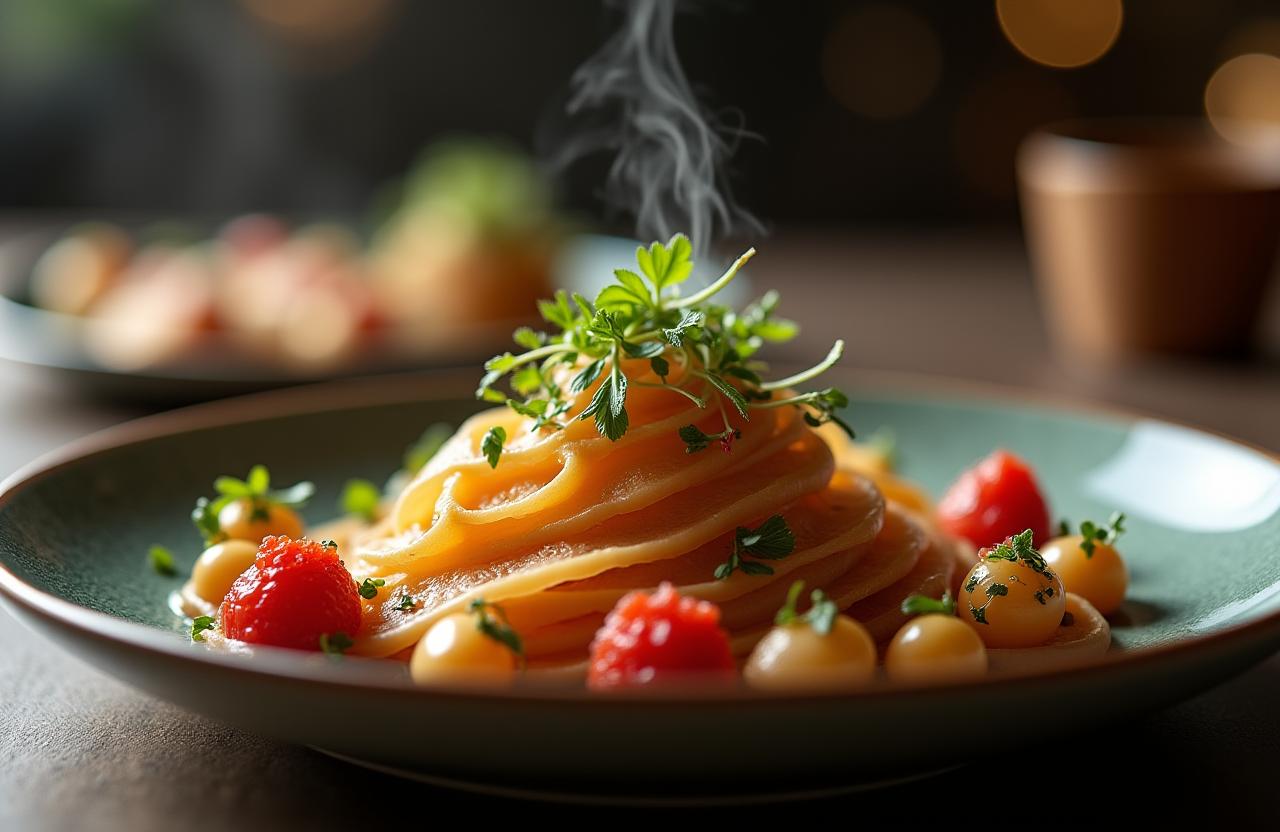Elegant angerichtetes Gourmet-Gericht von Alpina Teller.